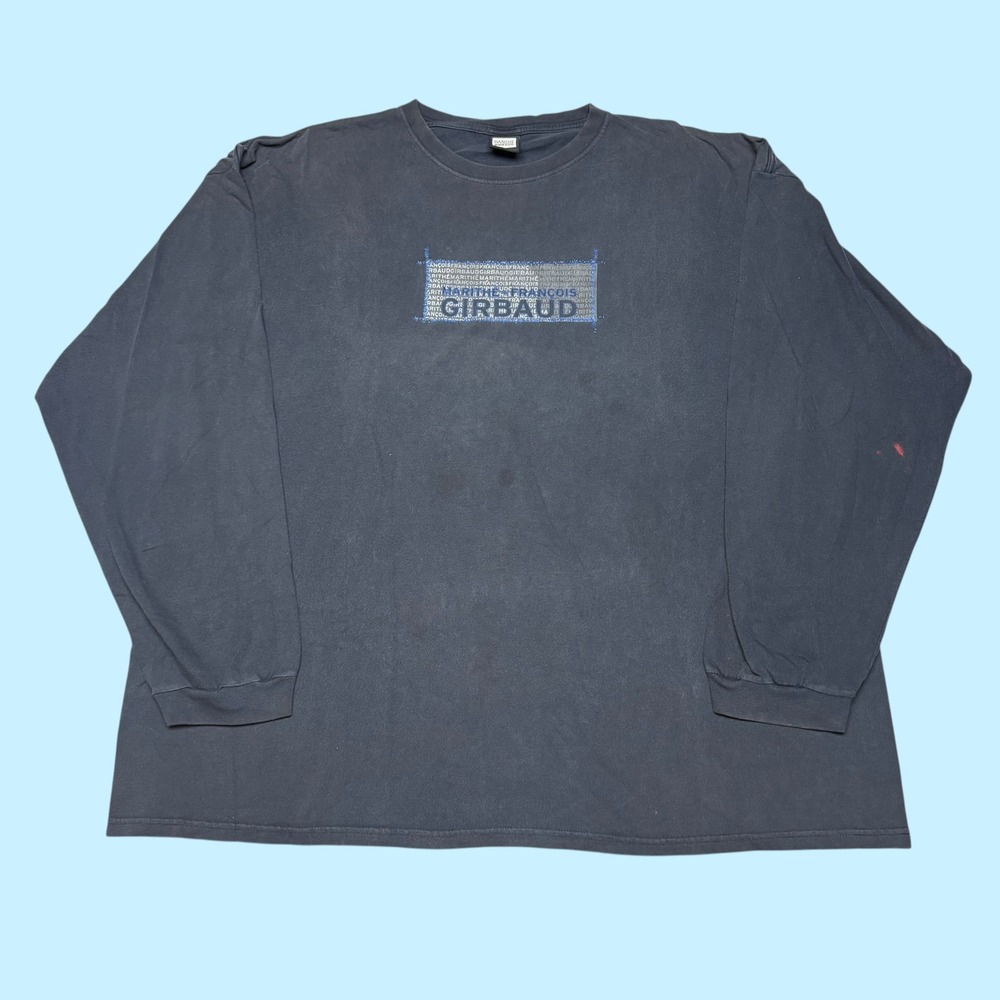 Marithe Francois Girbaud Mens Long Sleeve Graphic T-Shirt Black 3XL Vintage 90s